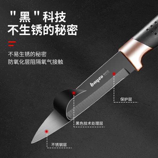 拜格（BAYCO）不生锈水果刀两件套装西瓜刀家用户外削皮刀便携刀具BD30065