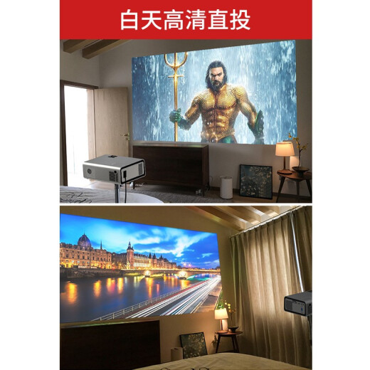 PonerSaund [Upgraded stepless zoom to support side projection] T8S projector home 1080p wireless portable projector technology gray with WIFI (upgraded built-in system + mobile phone wireless screen)