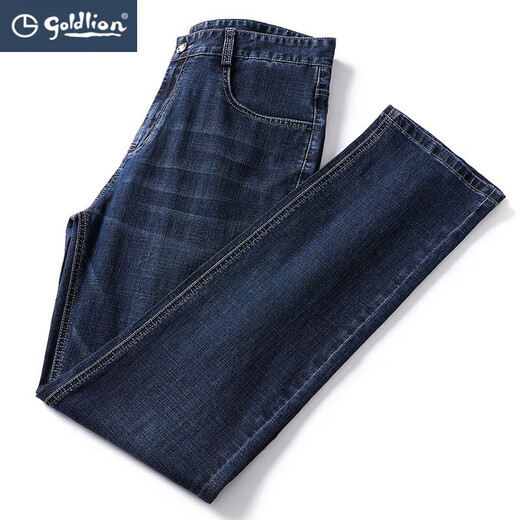 Goldlion 2024 Frühlings- und Sommer-Jeans für Männer für Männer mit mittleren Alters, die hohe Qualitätshosen dünn B-3882 Zhonglan 29