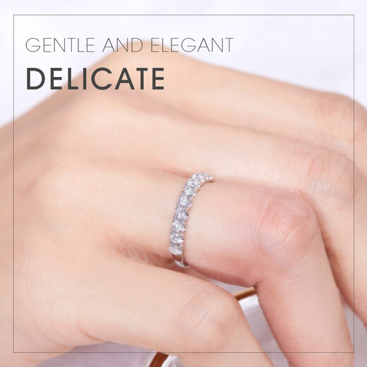 Hi diamond platinum starry diamond ring row of rings for women, simple and versatile diamond ring for girlfriend to propose, wedding and birthday gift in stock - PT950 platinum 50 points