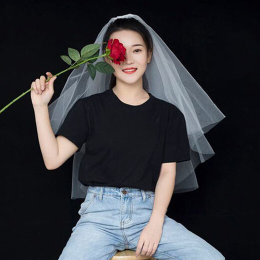 Bai Qixin's veil, 2 pieces of parent-child veil, mother and daughter photoshoot, wedding, birthday, children's photo props, travel photoshoot, princess baby headdress, parent-child veil (2 pieces for mother and daughter), hairpin style