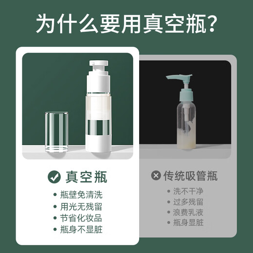班哲尼 真空旅行分装瓶化妆品面霜瓶沐浴露洗发乳液瓶 按压30ml2个装