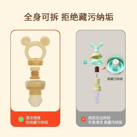 Beyoukang baby bite bag fruit food supplement fruit and vegetable baby teether baby pacifier eating fruit food grade teeth grinding tool replacement mesh bag S code