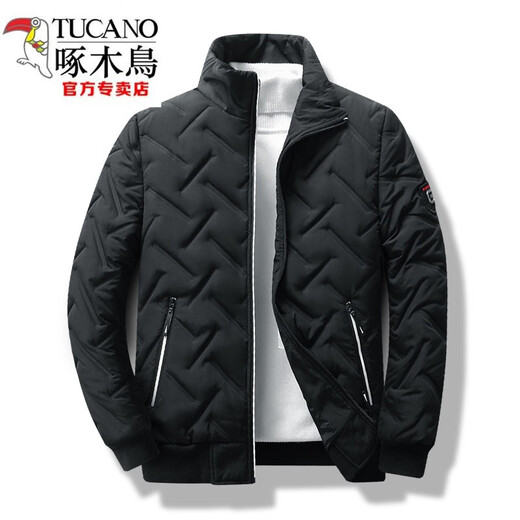 Woodpecker (TUCANO) Autumn and Winter Cotton Jacket Men's 2026 Brand Cotton Stand Collar Men's Lightweight Warm Top Black 519 XL