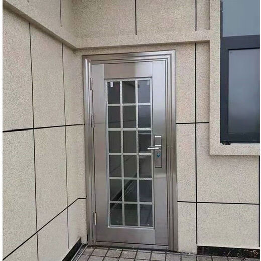 勤凯金盾定制不锈钢304单门通玻透光阳台门不锈钢防盗门进户门单门 860*2050 201加厚不锈钢
