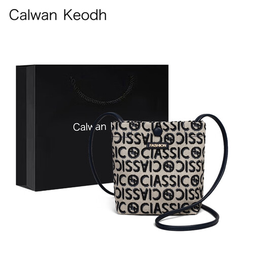 CALWAN KEODH Bucket Bag Damentasche Canvas Umhängetasche Casual Herbst und Winter Handytasche Schultertasche Geburtstagsgeschenk für Freundin und Frau Extreme Night Black Marke Licht Luxus Mode Vielseitig Praktisch und Sorgfältig Freundin