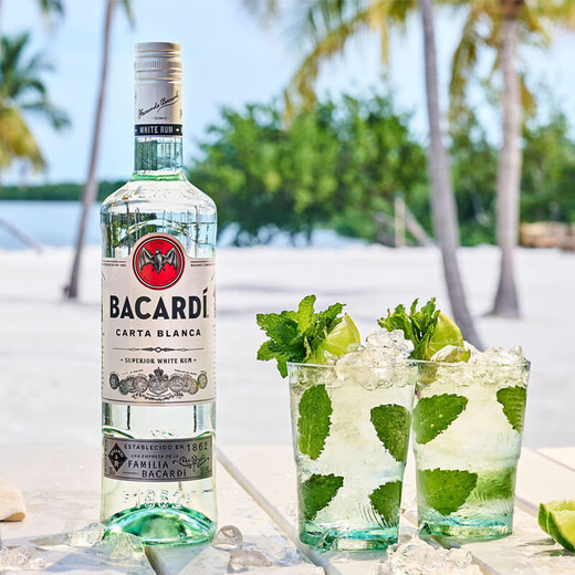 百加得（Bacardi）白橡木心金8年黑朗姆酒烘焙莫吉托mojito750m 【百加得白】* 750mL 1瓶