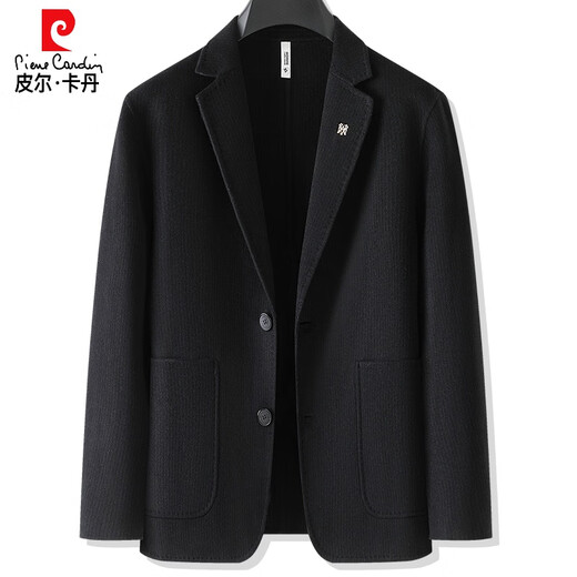 Pier Cardin large size double-sided wool coat for men's autumn and winter tweed coat plus fat plus larger men's clothing fat business wool suit dark gray 3XL (recommended 160-180Jin [Jin equals 0.5 kg])