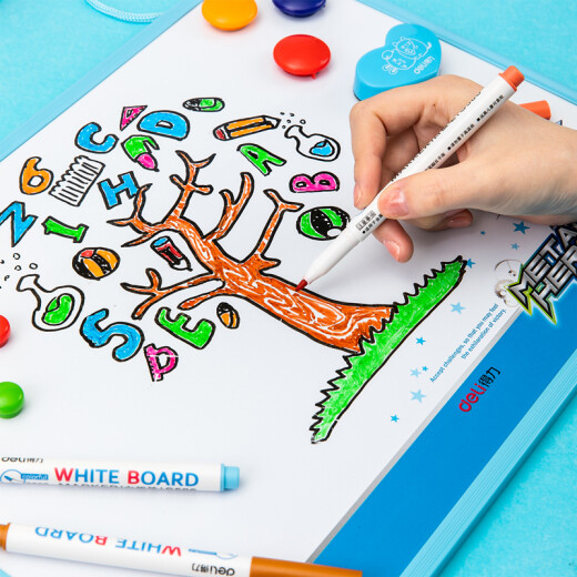 Deli color whiteboard pen set 8 colors convenient and easy to erase children's graffiti painting office teaching conference S504