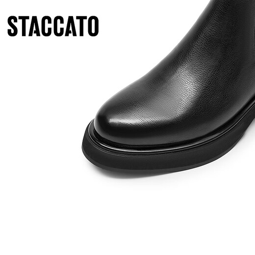 Sigatus neuer Winterstil Chelsea -Stiefel Kurzstiefel Dicke Ferse Mode Boots Frauenstiefel D9930dd3 Obsidian Black (Single) 35