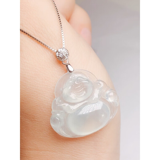 Libiao 18k gold buckle button Buddha Gong jade buckle cucumber seed buckle 1 card button pendant original oblique hole white gold