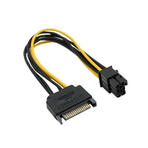 Soli graphics card power cord desktop host chassis SATA power supply adapter cable 15p to 6p reverse power cable 15-pin to 6PIN adapter/60010