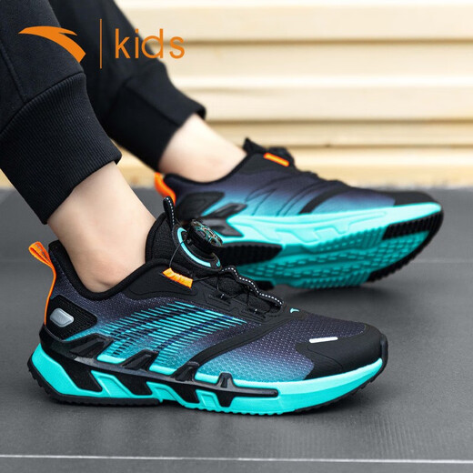 
Anta children's shoes bow speed running shoes for children's autumn boys 2025 new mesh breathable and comfortable medium and large children's sports shoes black and green 5531 38 inner length 24.0cm