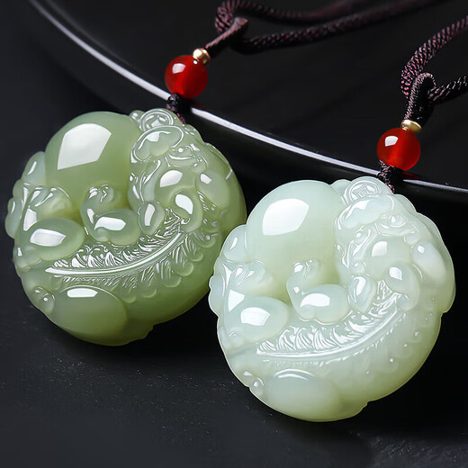 Impression Eyes New Year Gift Hetian Jade Pendant Pixiu Pendant Light Sapphire Double-sided Carving of the Auspicious Beast Pixiu Jade Pendant