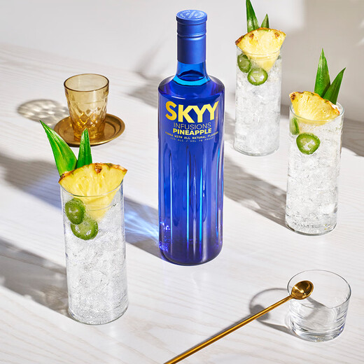 深蓝SKYY 伏特加 VODKA进口原瓶进口洋酒调酒 750ML  菠萝味