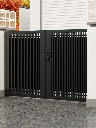 金赋顺不锈钢庭院折叠门别墅铁艺大门小区入户单双开门乡村铝艺栅栏院门 款式1/平方