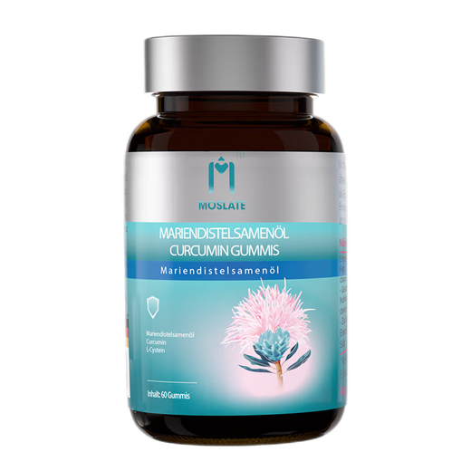 MOSLATE milk thistle seed oil turmeric gel candy imported from Germany milk thistle seed oil Moslate liver protection 60 capsules * 7 bottles