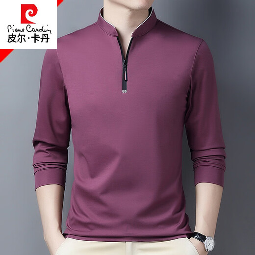 Camiseta de manga larga para hombres de ropa para hombres Pier Cardin para hombres para una camiseta de camisa de base de otoño e invernal de la base de otoño de otoño para hombres.