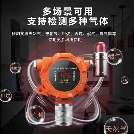 立可安 立可安科技燃气报警器自动切断阀商用液化气探测器厨房煤气餐饮饭店消防检查 719小型餐饮+1个有线钢瓶机械手