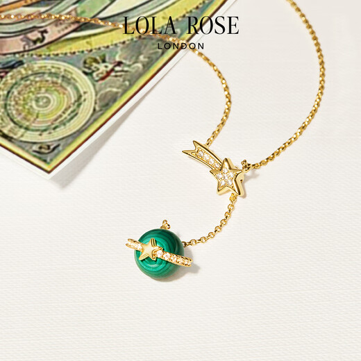LOLA ROSE Heliocentric Series Women's Necklace Light Luxury Birthday Gift for Girlfriends on Holidays LR50606-Malachite