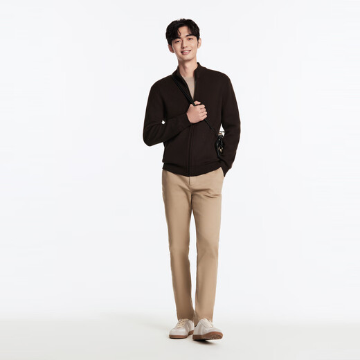 JOEONE Shopping mall same style cardigan men's cardigan spring and autumn fashionable versatile jacket standard version + chocolate color + JY1D50910 XL 180/100A (52)