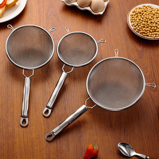 Vinland British soy milk filter sieve Chinese medicine juice sieve sieve baking artifact ultra-fine colander strainer 304 stainless steel 16cm 304 double-layer strainer flour sieve