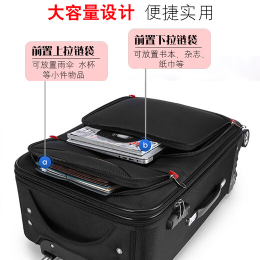 Katile Crocodile Oxford Stoffkoffer Boarding Case Koffer Trolley Fall Männer und Frauen robust und langlebig Kennwort Expanded Universal Wheel Travel Case Purpur (verbesserte Kapazitätserweiterung) 22 Zoll