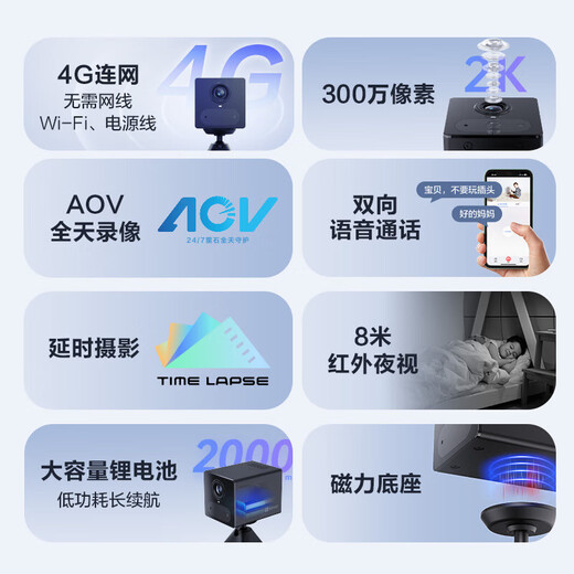 Fluorite 2 millions BC2 / CB2 Batterie de caméra à petite charge pour Utilisation à domicile Fluorite Cloud sans fil à distance mobile Interphone HIKVISION INDOOR MONITEUR NOUVEAU [PAS D'INTERNET ET PAS DE POWER] CB2 4G Version du trafic gratuit (noir) (Profitez de la carte mémoire 32G)