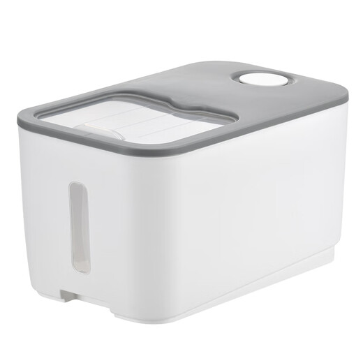 Huili stainless steel rice bucket rectangular rice bucket insect-proof and moisture-proof sealed household kitchen 20 Jin Jin equal to 0.5 kg rice cylinder with lid push-pull type high-grade gray 10 Jin Jin equal to 0.5 kg (free l measuring cup)