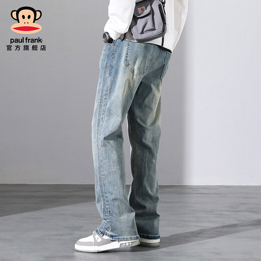 
Big Mouth Monkey (paul frank) American wide-leg jeans men's autumn and winter loose new casual straight-leg trendy brand high street slim pants men's clothing Nostalgic blue 9901H [official authentic] XL [recommended 140-160Jin [Jin equals 0.5 kg]]