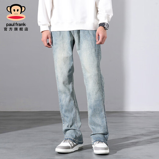 
Big Mouth Monkey (paul frank) American wide-leg jeans men's autumn and winter loose new casual straight-leg trendy brand high street slim pants men's clothing Nostalgic blue 9901H [official authentic] XL [recommended 140-160Jin [Jin equals 0.5 kg]]