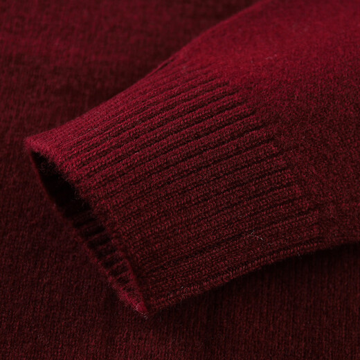 Antonio 100% sheep wool Chinese New Year red series men's lapel Polo sweater cardigan base sweater spring and autumn