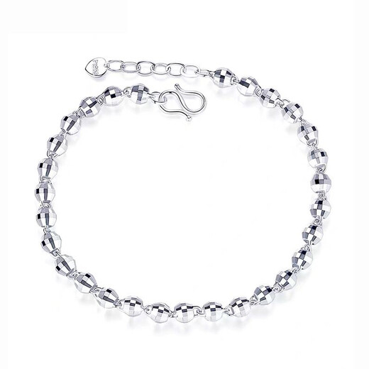 Heye Jewelry Bright Eyes Flash-cut Laser Transfer Beads Platinum Bracelet Women's pt950 Women's Platinum Platinum Platinum 4.5mm Thick 7.90g 16cm Adjustment