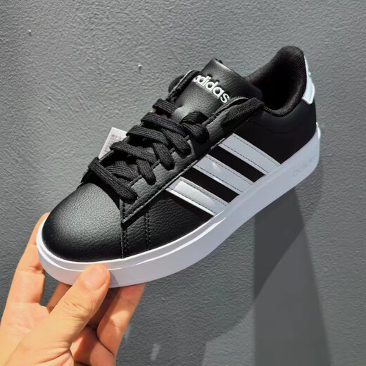 阿迪达斯（adidas）NEO男鞋秋冬季新款三条纹小白鞋轻便休闲鞋低帮运动鞋学生板鞋 GW9196黑色/白 44 (270mm)