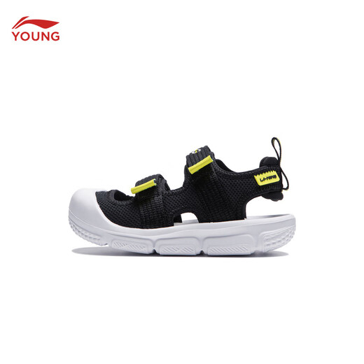 Li Ning children's shoes children's sandals for boys and girls summer style simple and comfortable sports and leisure sandals YKKU020 black-3 25