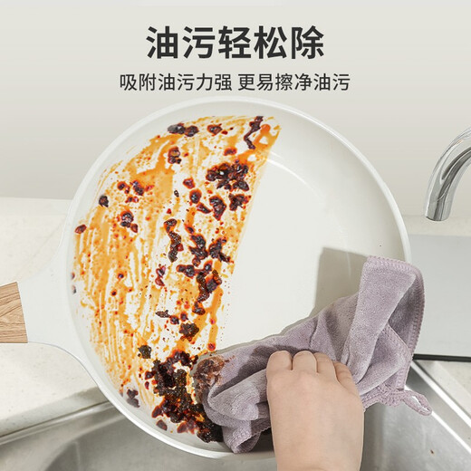 Camellia (CHAHUA) kitchen rag household absorbent towel not easy to shed lint cleaning cloth glass rag scouring pad dishwashing cloth 6 pieces mixed color pack soft and thick style