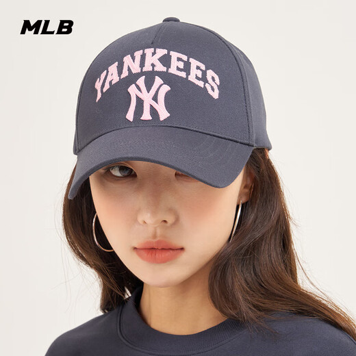 MLB official male and female couple college style baseball cap sun protection fashion embroidered hard hat spring and summer CPV03 New York Yankees/Charcoal Gray One Size
