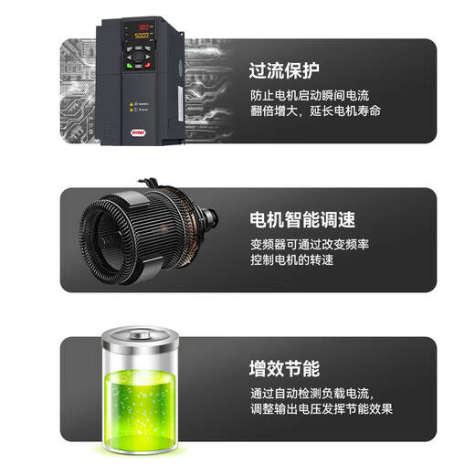 Shanghai People's three-phase inverter 380V heavy-duty motor fan water pump high-power frequency converter 1.5KW