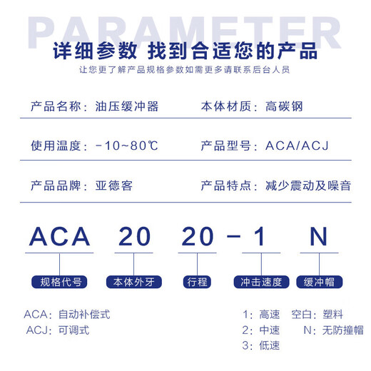 AMOSTYADE passenger hydraulic buffer ACA/AC/0806/1007/1210/1412/1416/-1-2-3- ACA1416-1