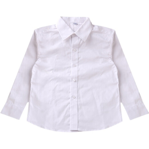 Xin Yueqing children's white shirt long-sleeved boys and girls plus fat version fat baby plus size children's clothing for middle-aged and older students school uniform performance clothes boys' peak collar plus fat long-sleeved 150 cm recommended weight 90-105 Jin Jin is equal to 0.5 kg