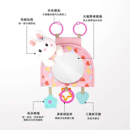 Trabajador Carriae para bebés Seguridad de seguridad Mirror para niños Redecha retrovisor de la canasta de bebé espejo Interior de punto ciego Reflector Little Rabbit Seat Observation Mirror