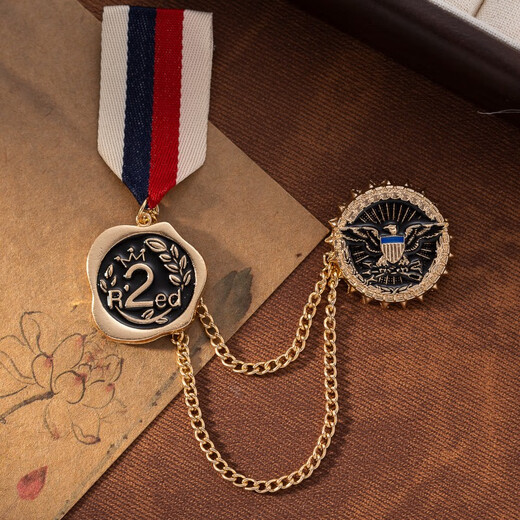 QUAMER Gold Store Model 2024 New Badge Brooch College Style Men's and Women's Fashion Metal Brooch Student Uniform A1