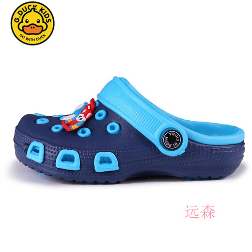 G.DUCK KIDS little yellow duck summer new children's shoes men's wading breathable sandals beach non-slip wear-resistant children's hole shoes women's shoes black/fruit green 24