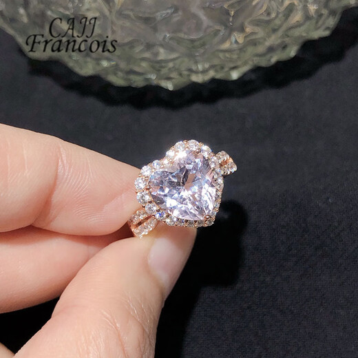 CAJJ Francois 3.0 carat amethyst ring for women, natural colored gemstone, jewelry gemstone, 925 silver inlay, size 13