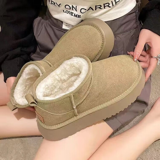 Marque Broken Code Ins Maillard Retro Bottes de neige pour les femmes en hiver, Nouvelle chaussures de coton chaude en velours et de coton chaud en velours pour femmes marron 37