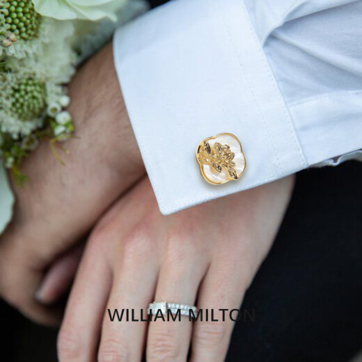 WILLIAM MILTON国风镜花辞浮雕袖扣男士高端袖钉礼盒定制生日礼物 镜花辞