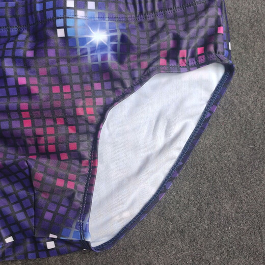 UXH men's youth briefs starlight small square pants swimming pool polyester elastic fabric comfortable and trendy shorts purple M