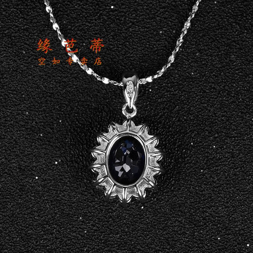 VAN OCEAN ANNORA gold store same style colored gemstone sapphire pendant platinum plated pendant for women tanzanite color gem with chain