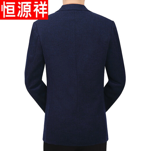 Hengyuanxiang men's thickened suit jacket wool woolen casual wear for middle-aged and elderly people single West loose Chenille suit spring and autumn 562 dark gray (wool woolen) 2XL/185 [recommended 150-165Jin [Jin equals 0.5 kg] wear]