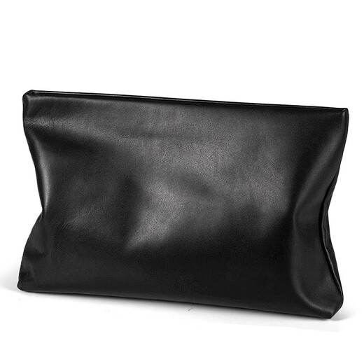 Sacs à main pour hommes Pabin avec grande capacité, sacs à main en cuir à feuilles de vache, sacs d'emploi pour hommes, enveloppes en cuir souple, sacs iPad à la mode, noir, grande taille